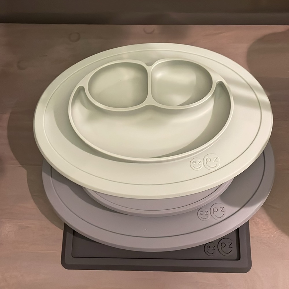 Set of 3: One Ezpz Mini Play Mat and Two Happy Mats